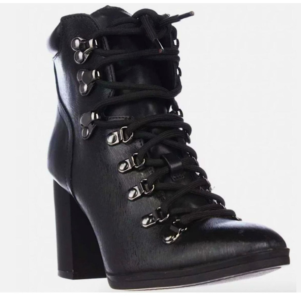 Black Lace-Up Ankle Boots